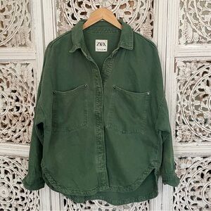 Zara Oversized Denim Shirt Jacket